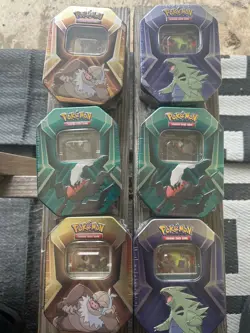 Pokemon TCG - Triple Whammy Collector Sealed Tins x6 (Complete Set) - Image 1