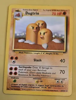 Pokemon TCG Dugtrio Base Set 19/102 - Image 1