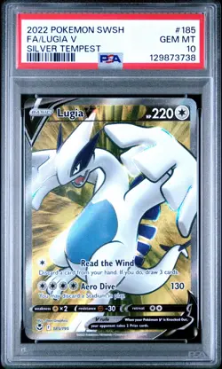 PSA 10 Pokemon Lugia V 185/195 Silver Tempest Full Art Holo - Image 1