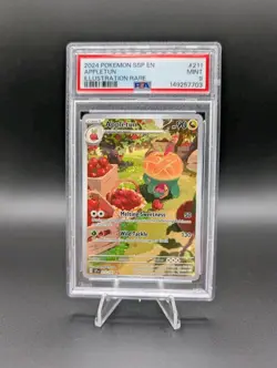 2024 Pokemon SV08 Surging Sparks Appletun 211/191 Illustration Rare Holo PSA 9 - Image 1