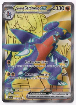 Cynthia's Garchomp ex 215/182 Ultra Rare Destined Rivals Pokemon Holo Near Mint - Image 1
