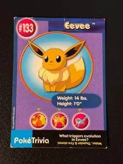 Eevee 133 Pokemon PokeTrivia Burger King - Image 1