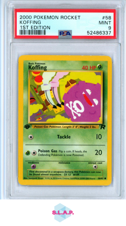 KOFFING POKEMON 58 2000 TEAM ROCKET - 1. EDITION COMMON ENGLISCH PSA 9 - Image 1
