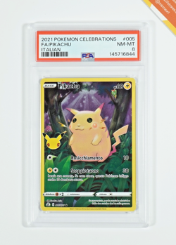 Pokemon PSA 8 Pikachu #005 Full Art Gran Festa 2021 Italiano - Image 1