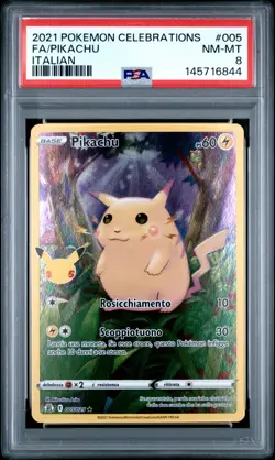 Pokemon PSA 8 Pikachu #005 Full Art Gran Festa 2021 Italiano - Image 2