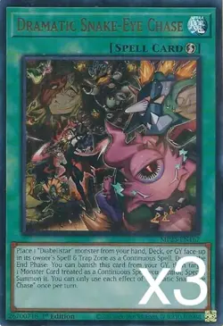 3X Yugioh Dramatic Snake-Eye Chase MP25-EN167 Ultra Rare 1st Edition NM - Image 1