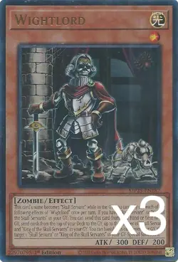 3X Yugioh Wightlord MP25-EN187 Ultra Rare 1st Edition NM - Image 1