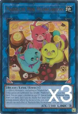 3X Yugioh Madolche Mini Meowcaroons MP25-EN224 Ultra Rare 1st Edition NM - Image 1