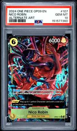 2024 ONE PIECE OP09-EMPERORS IN THE NEW WORLD ALTERNATE ART NICO ROBIN PSA 10 - Image 1