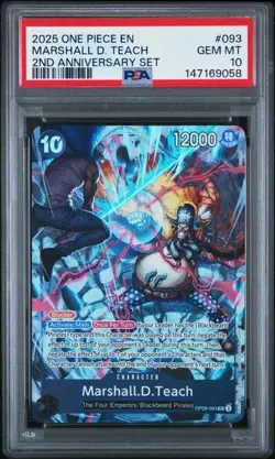ONE PIECE ENGLISH VERSION 2ND ANNIVERSARY SET #093 MARSHALL D. TEACH PSA 10 - Image 1
