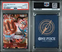 2025 ONE PIECE PROMOS LEGACY OF THE MASTER RELEASE EVENT-WINNER #092 KOBY PSA 10 - Image 3