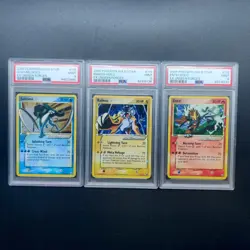 PSA 9 MINT Entei Raikou Suicune Set Gold Star Pokemon Holo EX Unseen Forces Trio - Image 1
