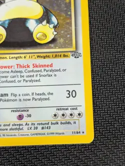Pokemon TCG Snorlax Jungle Holo Rare Card 11/64 Unlimited, MP - Image 5