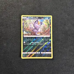 Pokemon TCG Sun & Moon Base Set Alolan Meowth Reverse Holo Card 78/149 - Image 1
