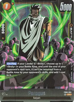 Paragus FB08-084 Saiyan's Pride Dragon Ball English Card Fusion World SR NM - Image 1