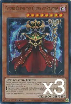 3X Yugioh Cosmo Queen the Queen of Prayers MP25-EN218 Ultra Rare 1st Edition NM - Image 1