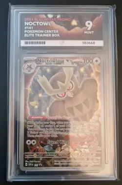 Noctowl SVP 141 Pokemon Center PC STAMPED ETB Promo Card ACE 9 Mint - Image 1