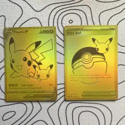 Pokemon Pikachu V & Poke Ball Celebrations Promo Cards English Collectible - Image 1