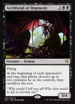 1x Archfiend of Depravity Light Play, English Archenemy: Nicol Bolas MTG Magic - Image 1