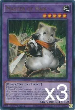 3X Yugioh Master of Ham MP25-EN161 Ultra Rare 1st Edition NM - Image 1