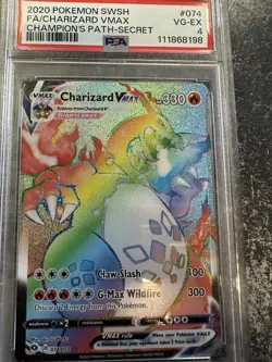 Pokemon TCG Charizard VMAX Champions Path Holo Card 074/073 Secret Rare - Image 1
