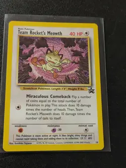 Team Rockets Meowth 18 Black Star Promo Pokemon Card Team Rocket - Image 1