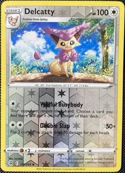 Delcatty 211/264 Swsh08: Fusion Strike Reverse Holo - Pokemon Card - Image 1