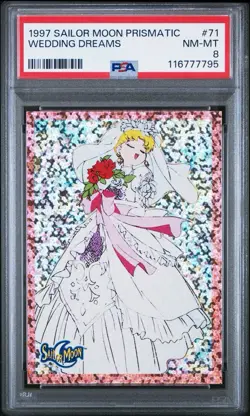 PSA 8 NM 1997 SAILOR MOON PRISMATIC #71 Vintage Dart Rare Anime Card Wedding - Image 1
