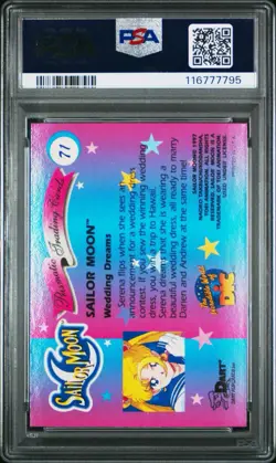 PSA 8 NM 1997 SAILOR MOON PRISMATIC #71 Vintage Dart Rare Anime Card Wedding - Image 2