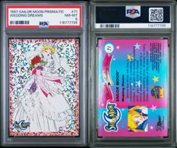 PSA 8 NM 1997 SAILOR MOON PRISMATIC #71 Vintage Dart Rare Anime Card Wedding - Image 3