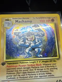 Machamp 1st Edition 8/102 Base Set 4th Print 1999-2000 Pokemon Card Lp/mp - Image 2