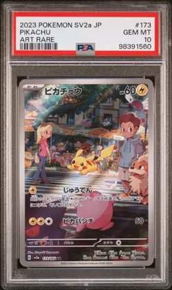 Pokemon Pikachu TCG Full Art Rare Holo Card 173/165 SV2a Japanese Edition Psa10 - Image 1