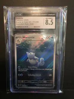 CGC 8.5 Wartortle Scarlet & Violet 151 171/165 Illustration Rare Pokemon Card - Image 1