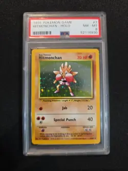 1999 Hitmonchan Base Set Holo Unlimited Rare Pokemon TCG Card 7/102 - Image 1