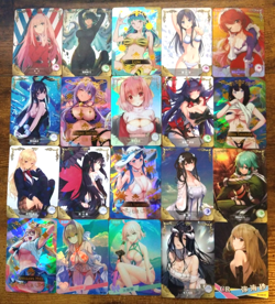 Beautiful 20 Waifu Card Lot - Popular Anime Girls Albedo Zero Two Sinon Erina - Image 1