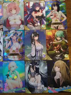 Beautiful 20 Waifu Card Lot - Popular Anime Girls Albedo Zero Two Sinon Erina - Image 3