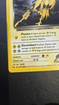 Pokemon Rocket's Zapdos 15/132 Gym Challenge Holo - NM - Image 5