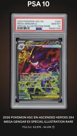Pokemon Mega Gengar ex Ascended Heroes Special Illustration Rare Holo PSA 10 - Image 1