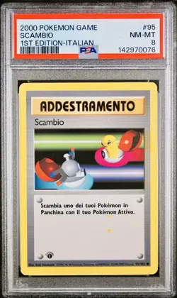 POKEMON PSA 8 ADDESTRAMENTO SCAMBIO 95/102 SET BASE 1st PRIMA EDIZIONE ITALIANO - Image 1
