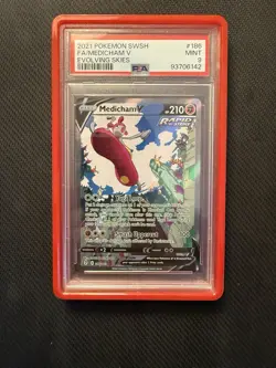 Pokemon Medicham V Alternate Art #186 SWSH 2021 Evolving Skies PSA 9 MINT - Image 1