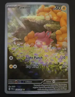 Pokemon TCG Pawmi 226/091 Sv: Paldean Fates Illustration Rare Holo - Image 1
