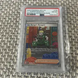 PSA 8 - Lt. Surges Bargain 185 Special Illustration Rare -Pokemon Mega Evolution - Image 1