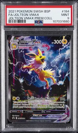2021 POKEMON SWSH BLACK STAR PROMO #184 FULL ART/JOLTEON VMAX PSA 9 - Image 1