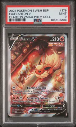 2021 POKEMON SWSH BLACK STAR PROMO #179 FULL ART/FLAREON V PSA 9 - Image 1