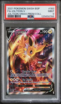 2021 POKEMON SWSH BLACK STAR PROMO #183 FULL ART/JOLTEON V PSA 9 - Image 1