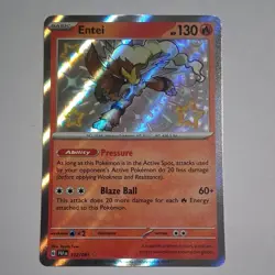 Pokemon TCG Entei 112/091 Paldean Fates Baby Shiny Rare Holo NM - Image 1
