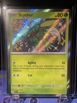 Pokemon Scyther 095/091 SV: Paldean Fates Holo LP - Image 1