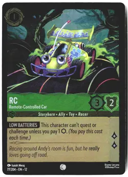 Disney Lorcana TCG RC Remote-Controlled Car 77/204 Foil Wilds Unknown - Image 1