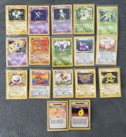 Vintage Pokemon TCG Card Lot – 17 Cards Base Set / Jungle / Fossil / Team Rocket - Image 1