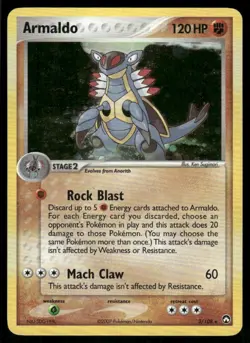 Pokemon Cards Armaldo 3/108 Power Keepers Holo Rare DMG *CREASE* - Image 1